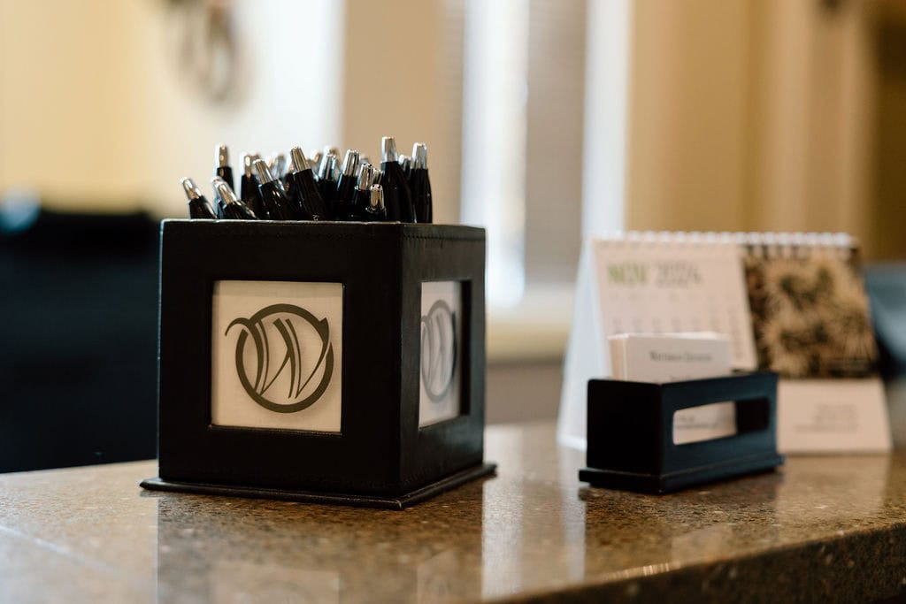 View of items on our front desk
